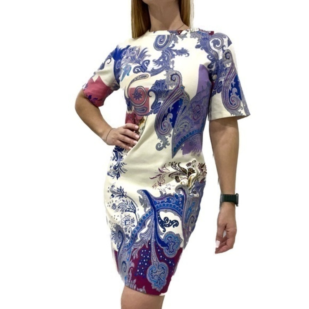 Etro Cotton Blend Shift Paisley Dress